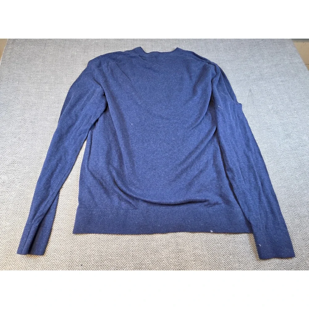 Banana Republic Mens Blue Heathered Crewneck Knit Sweater Ribbed Trim Size XL